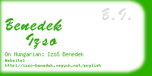 benedek izso business card
