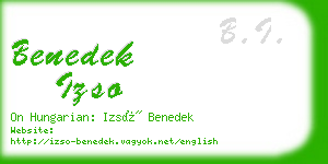 benedek izso business card